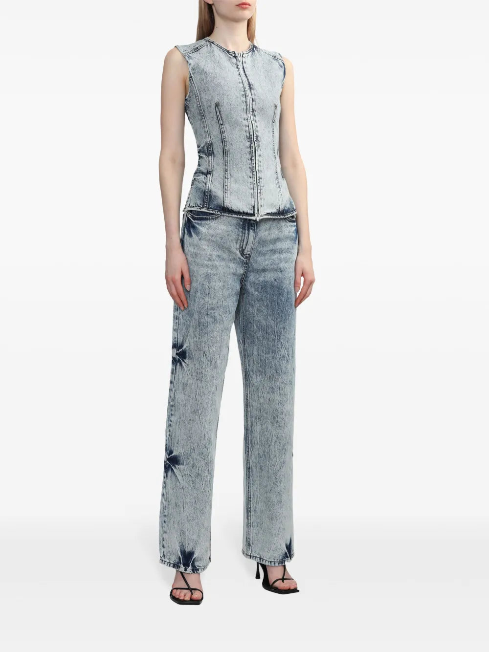 Acid-Wash Denim Vest