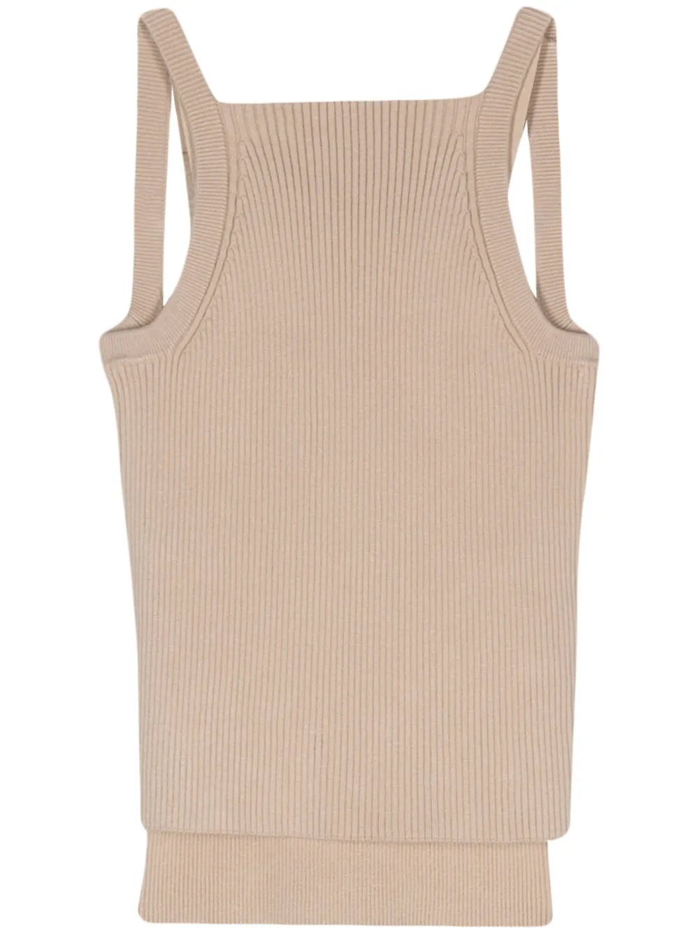 Layered Ribbed-Knit Tank Top