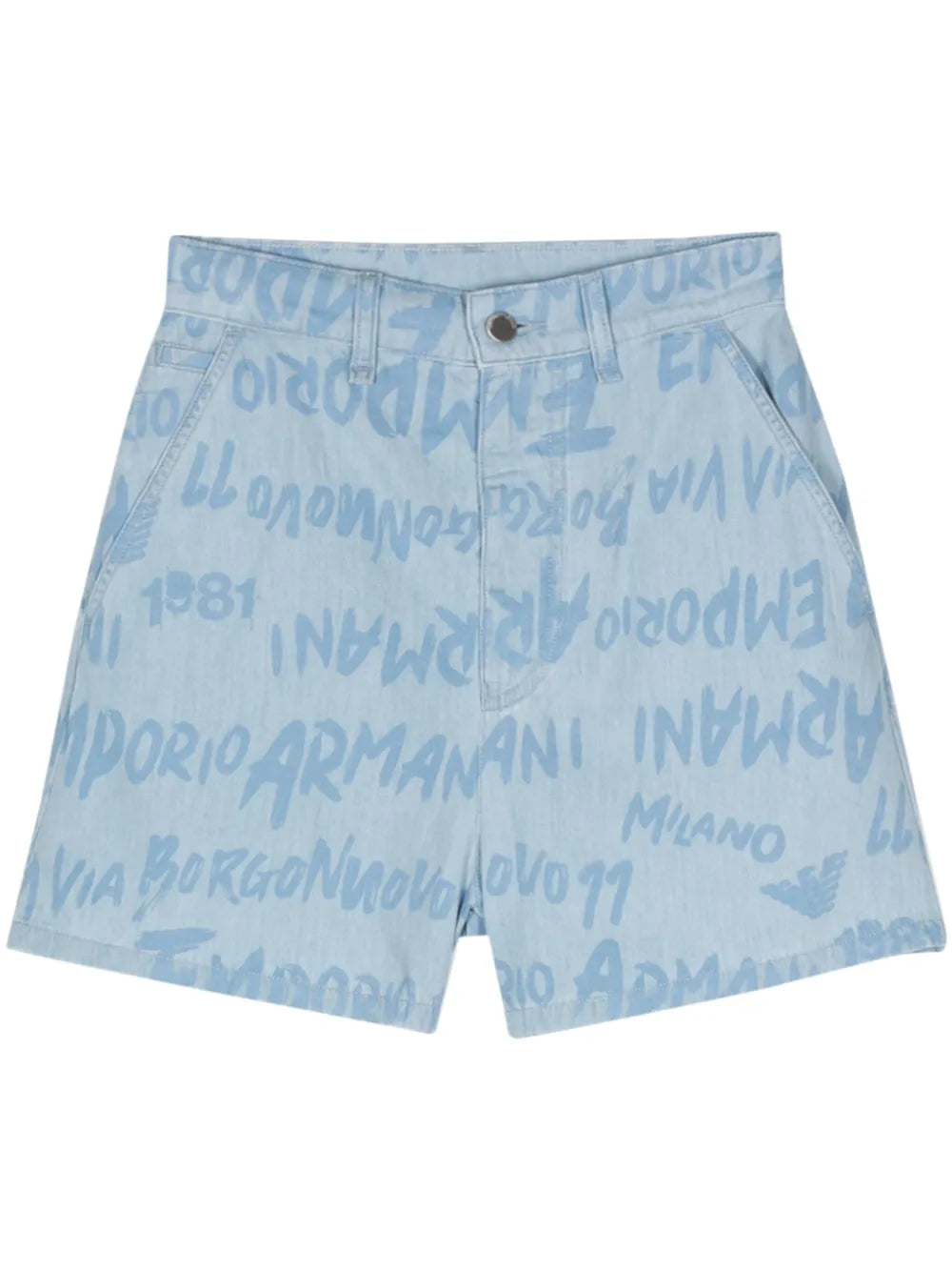 Logo-Print Chambray Shorts