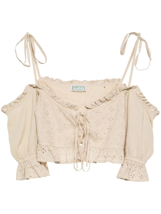 Broderie-Anglaise Crop Top