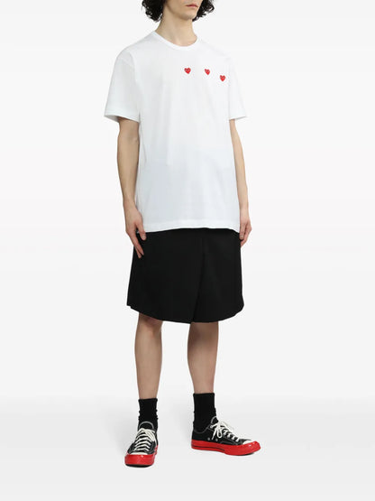Triple Hearts Cotton T-Shirt