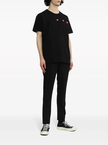 Triple Hearts Cotton T-Shirt