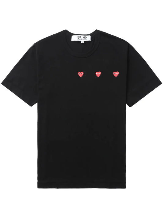 Triple Hearts Cotton T-Shirt