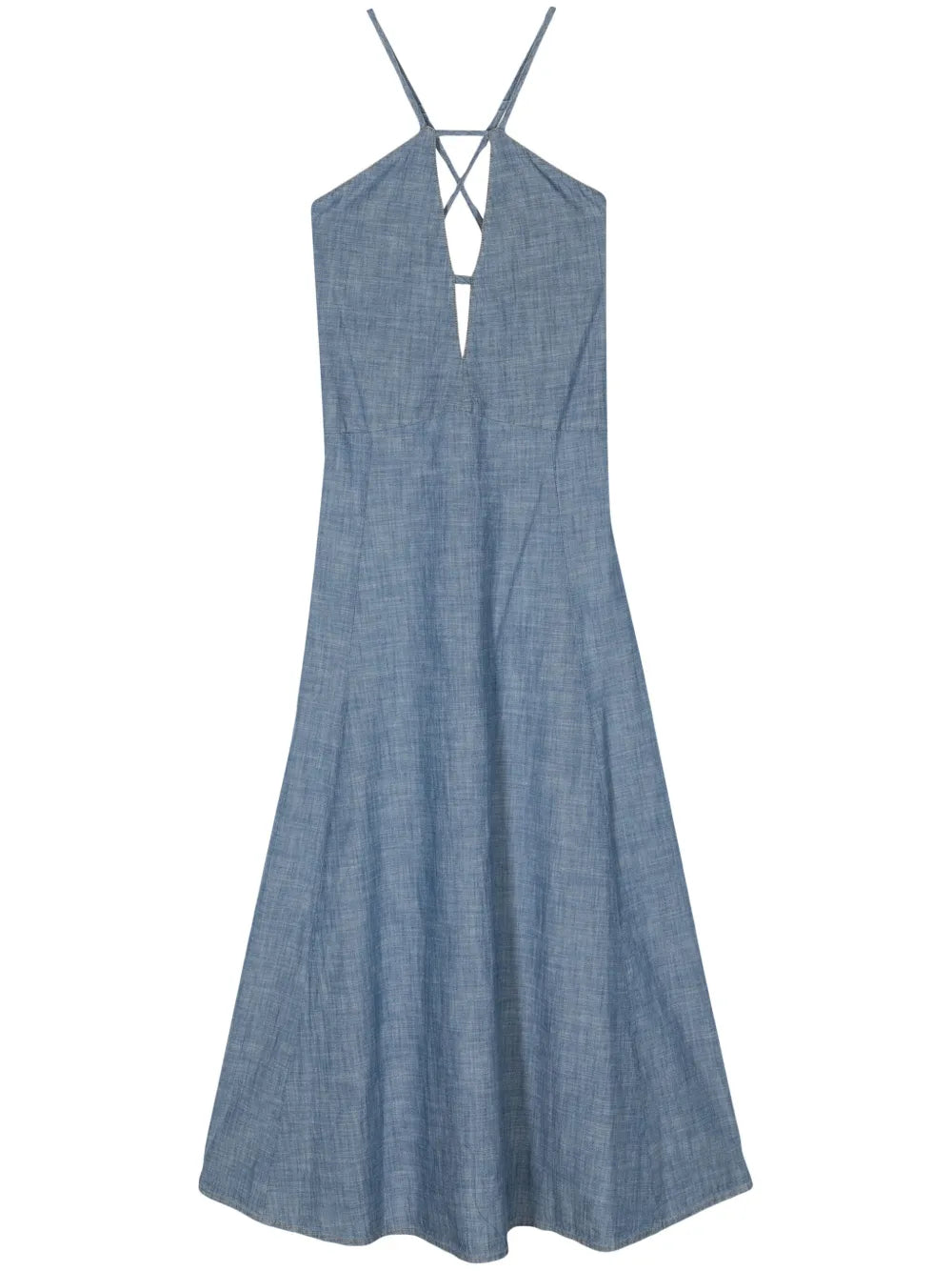 Cut-Out Chambray Maxi Dress