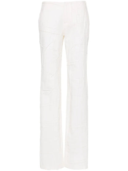 Crinkled Straight-Leg Trousers