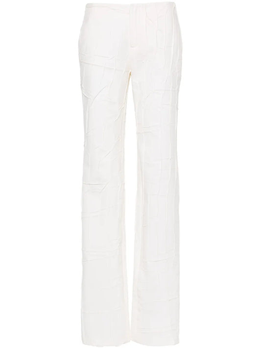 Crinkled Straight-Leg Trousers