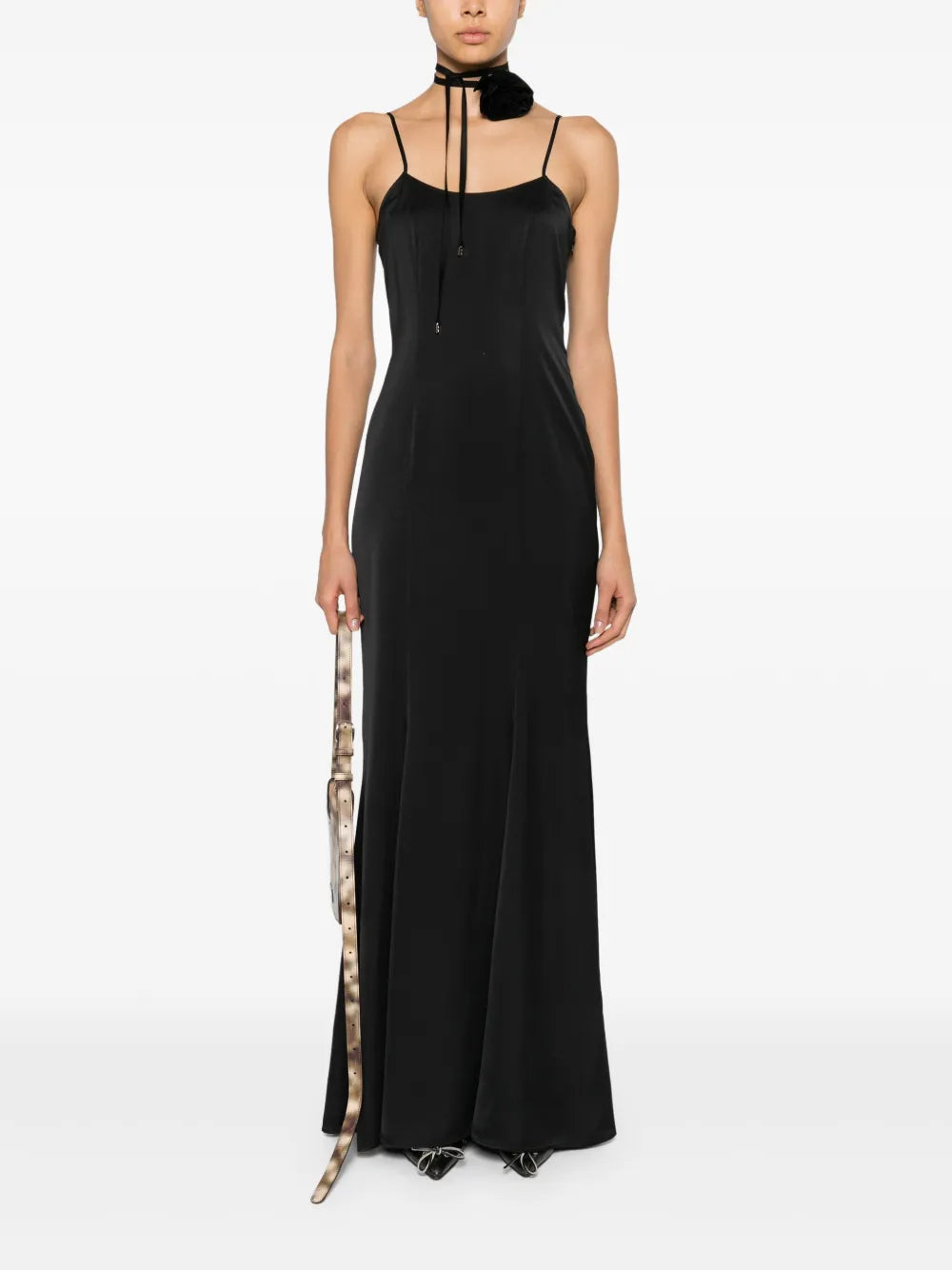 Sleeveless Satin Maxi Dress