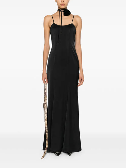 Sleeveless Satin Maxi Dress