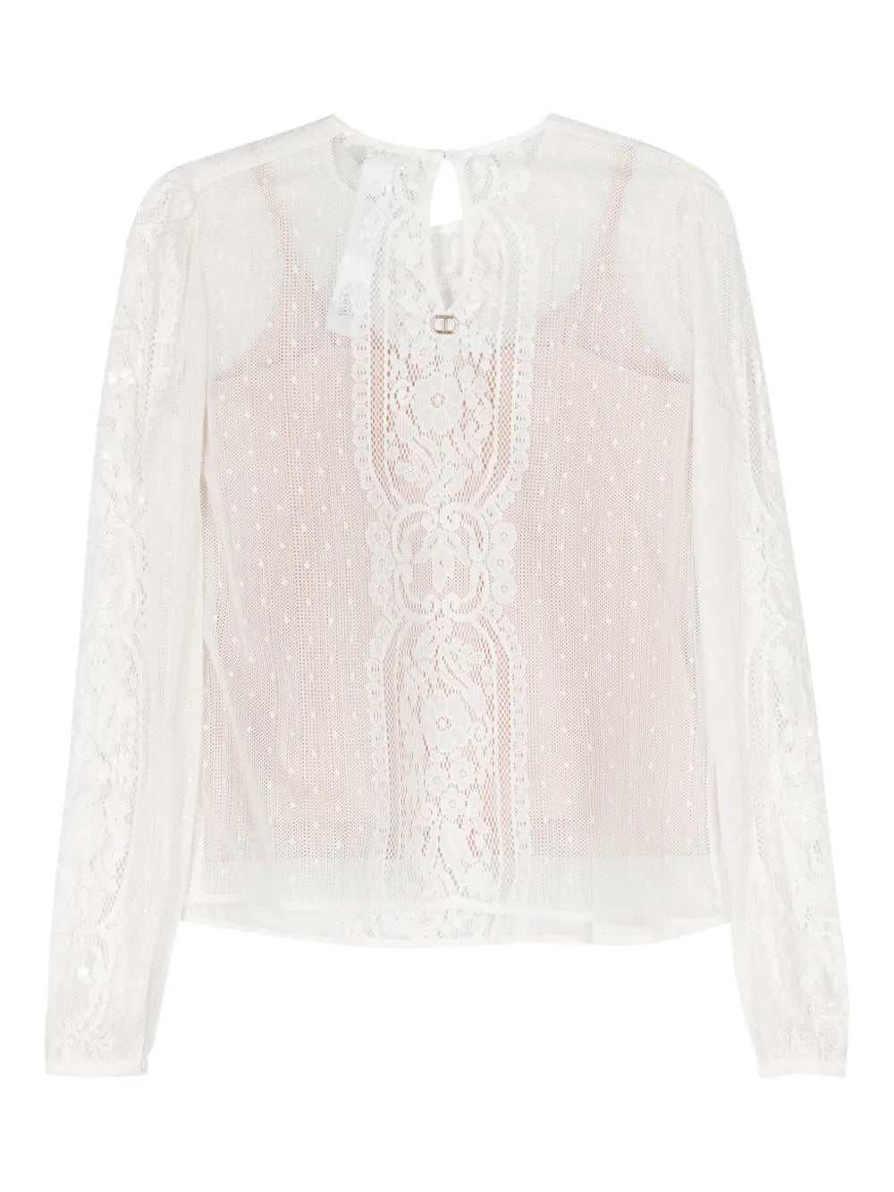 Bead-Embellished Lace Blouse