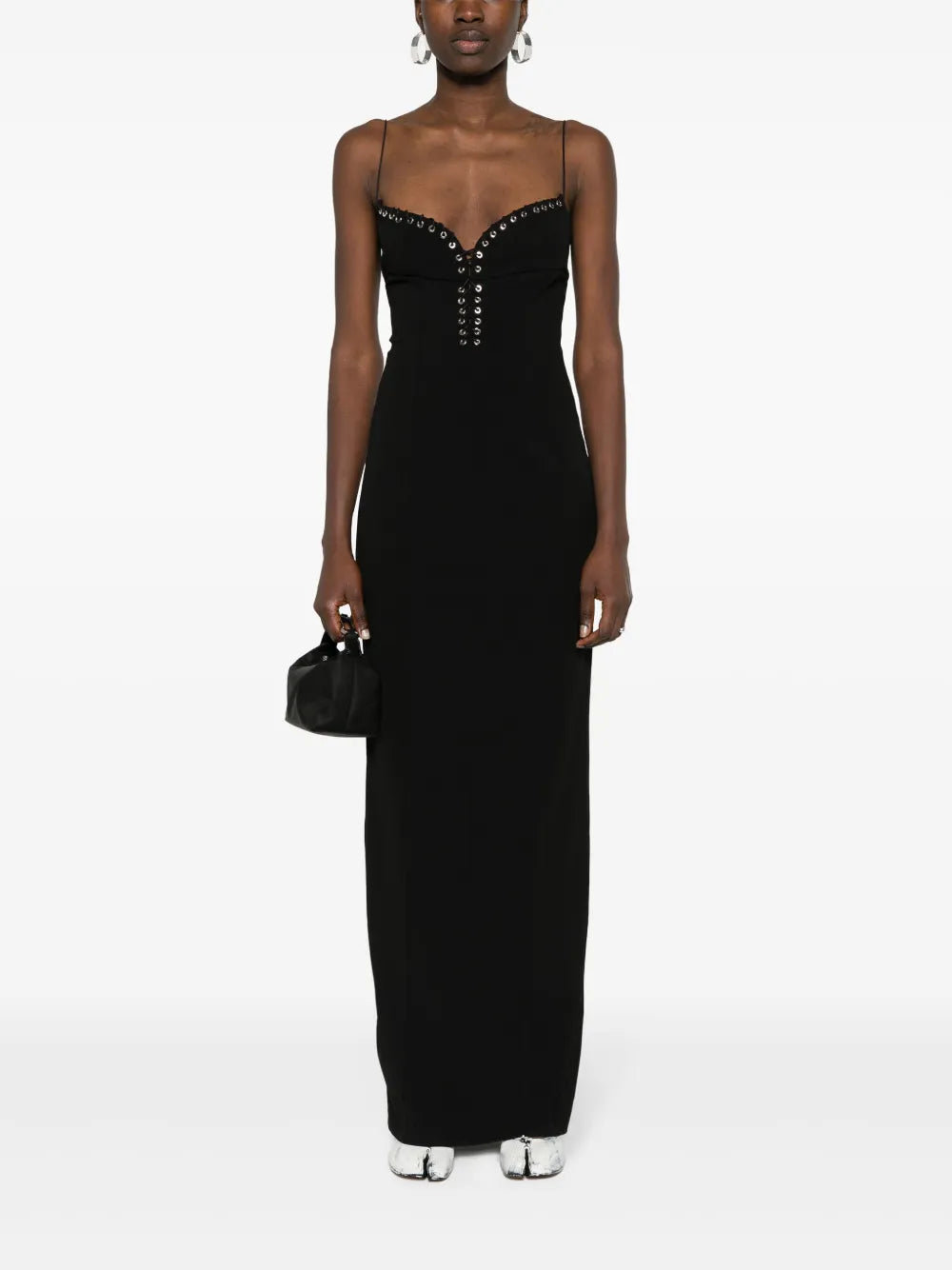Cleavage Crepe Maxi Dress