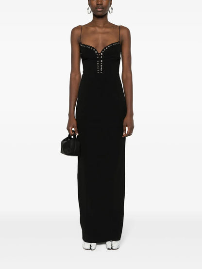 Cleavage Crepe Maxi Dress