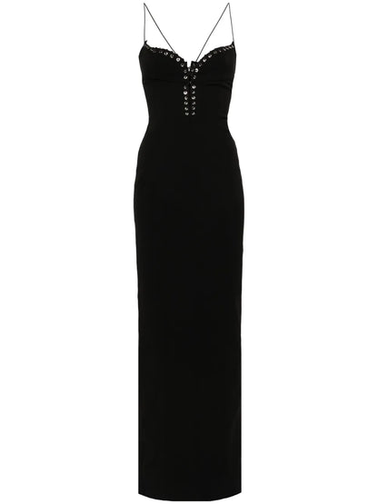 Cleavage Crepe Maxi Dress