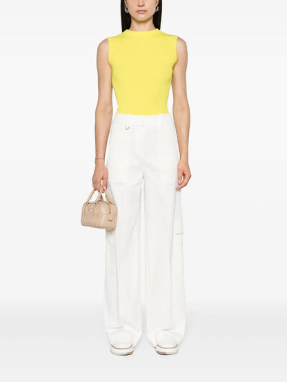 Wide-Leg Twill Trousers