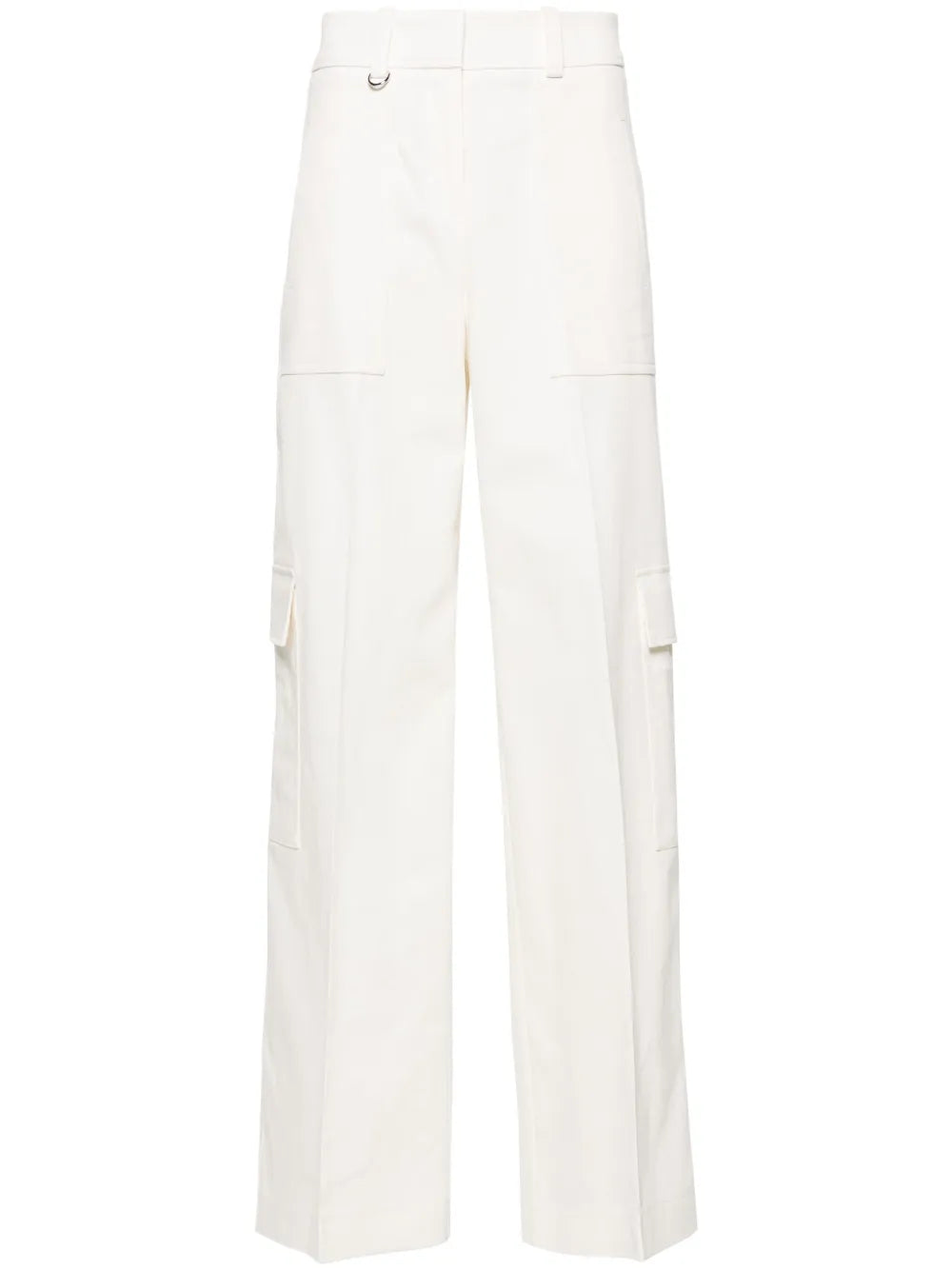 Wide-Leg Twill Trousers