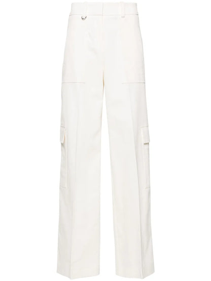 Wide-Leg Twill Trousers