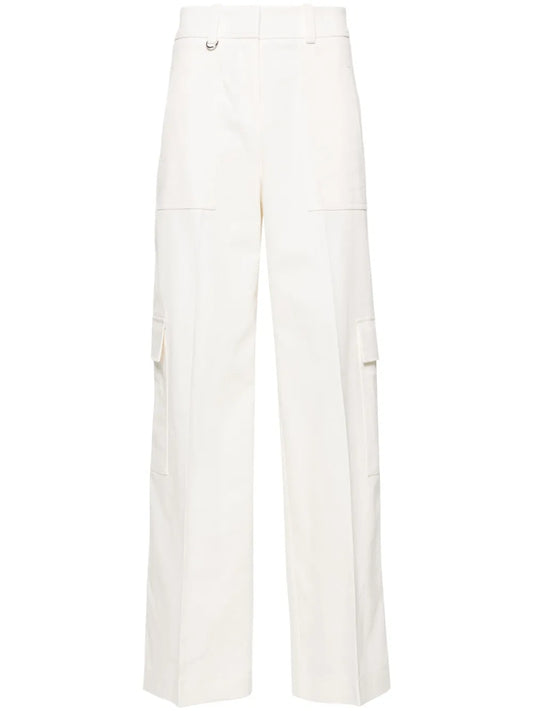 Wide-Leg Twill Trousers