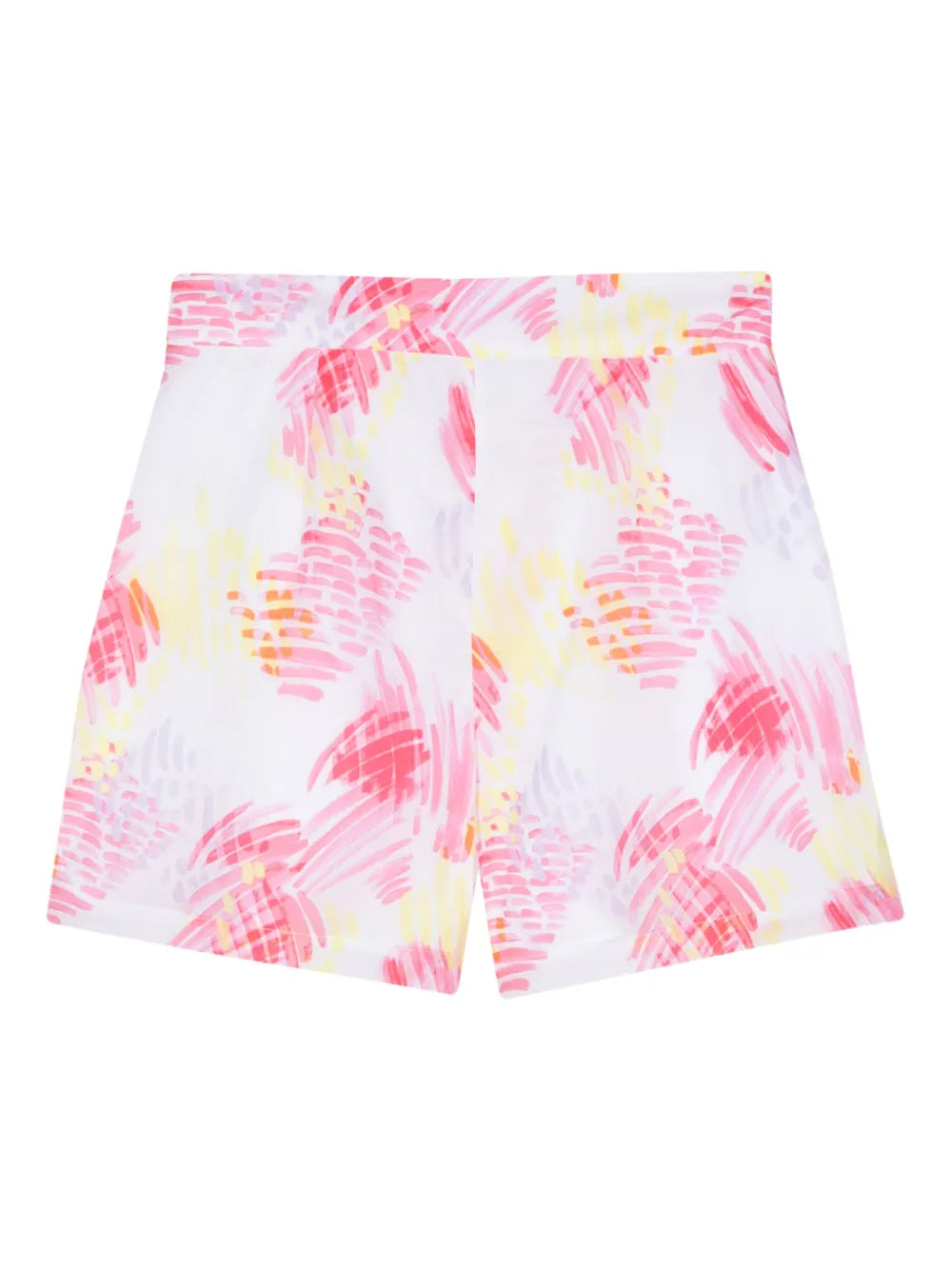 Abstract-Print Pleated Shorts