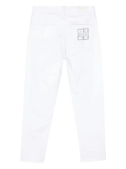 Logo-Embroidered Tapered Jeans