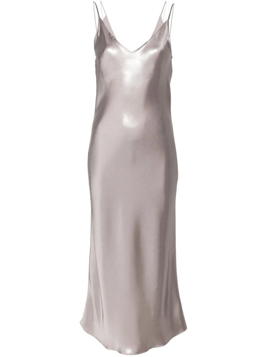 Metallic-Sheen Midi Dress