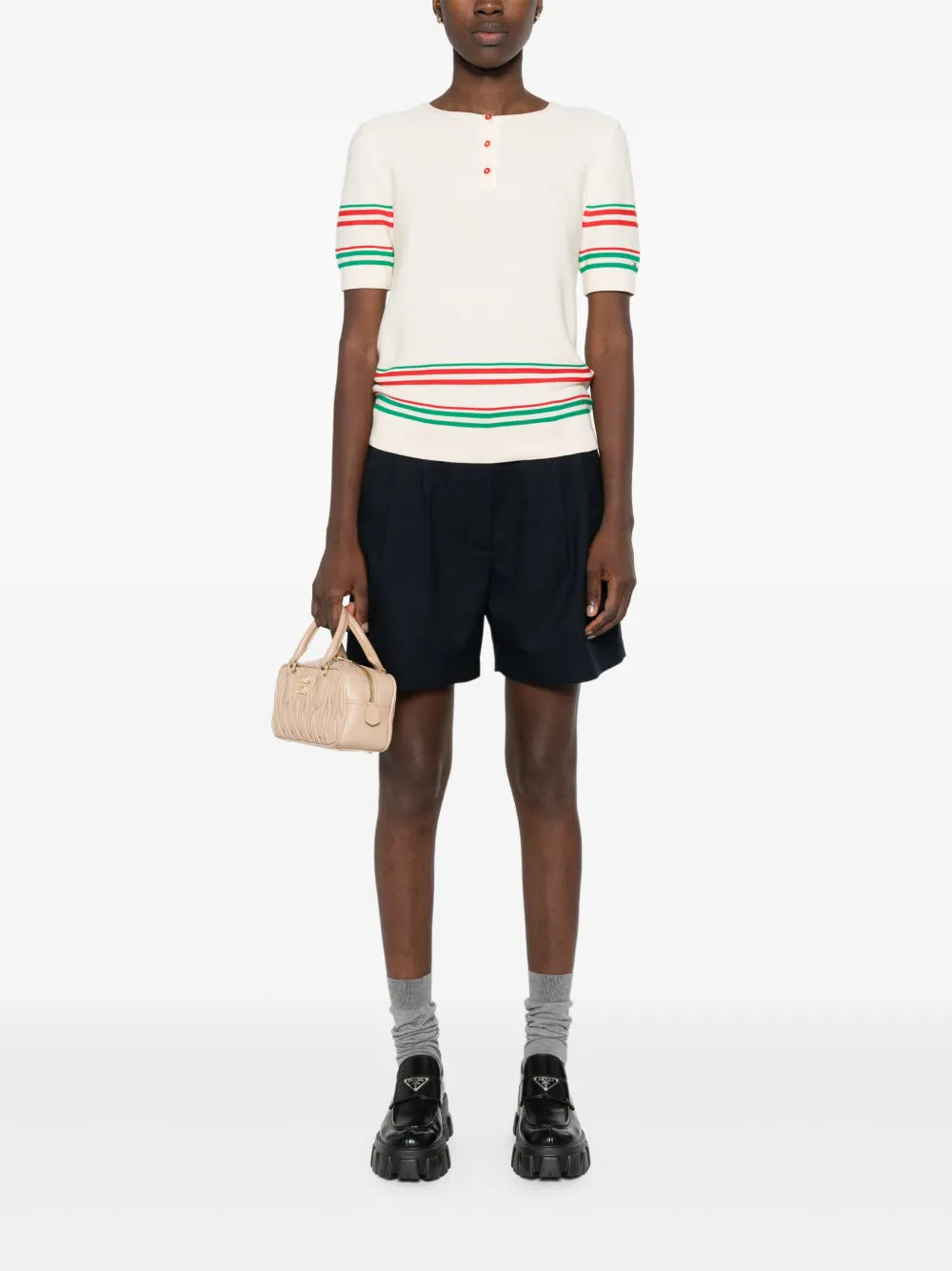 Pleated Textured Shorts