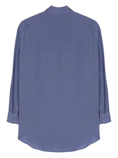 Partial-Fastening Lyocell Shirt