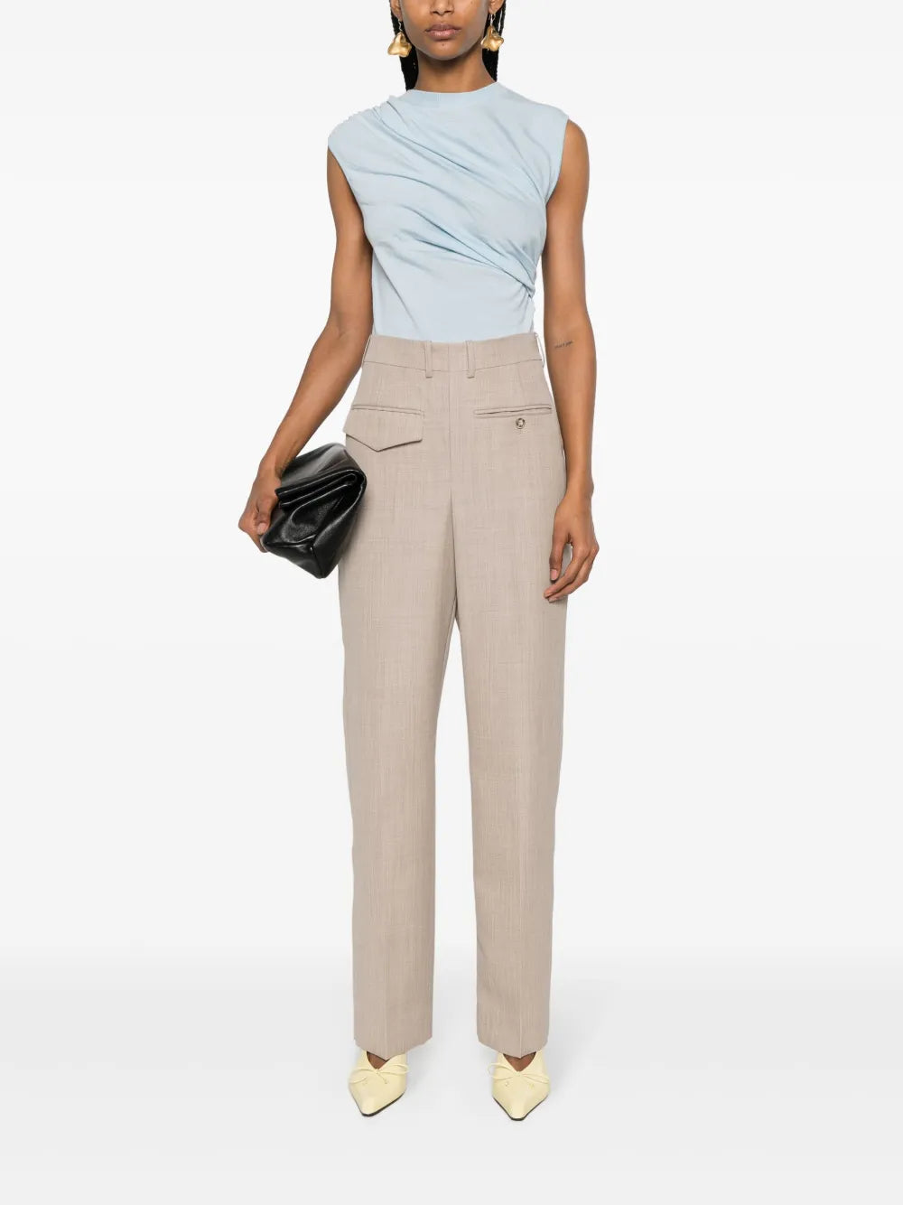 Pressed-Crease Straight-Leg Trousers