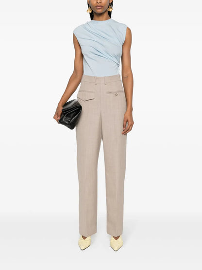 Pressed-Crease Straight-Leg Trousers