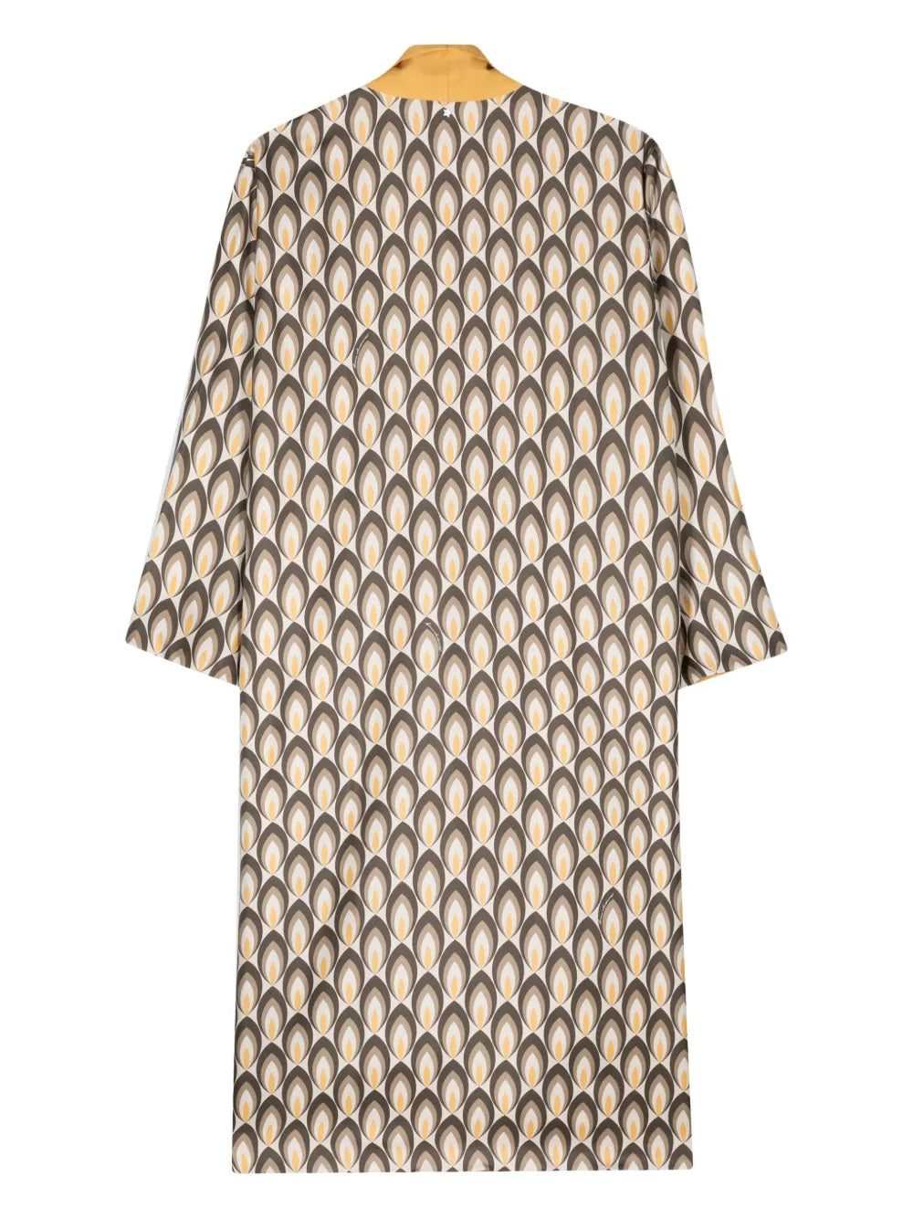 Geometric-Pattern Midi Silk Kaftan