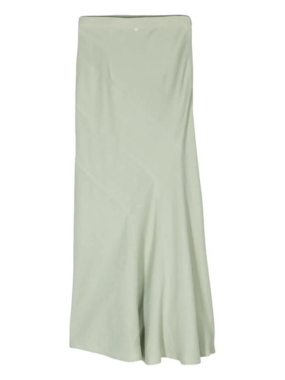 Godet Linen-Blend Maxi Skirt