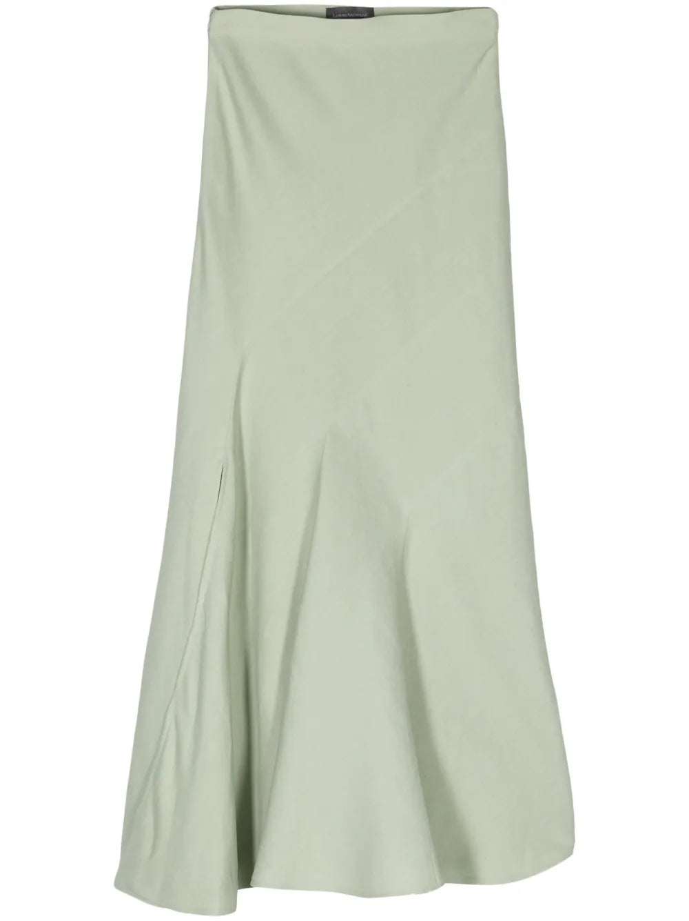 Godet Linen-Blend Maxi Skirt