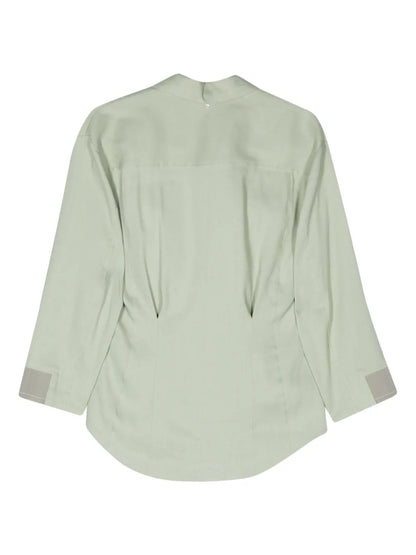 Camp-Collar Linen-Blend Shirt