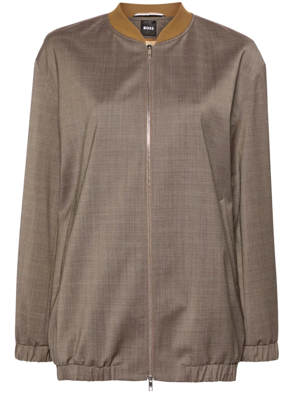 Checked Wool Bomber Jacket