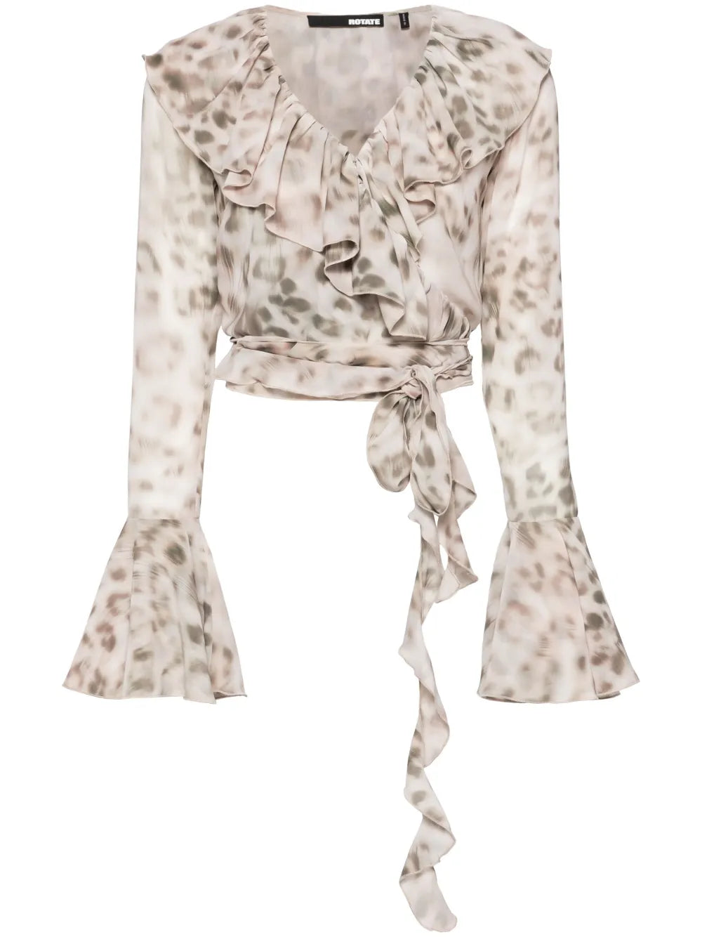 Leopard-Print Cropped Blouse