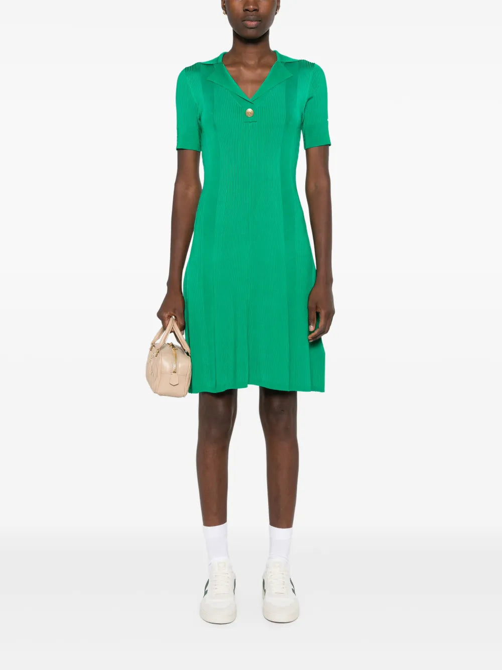 Ribbed Flared Midi Dress