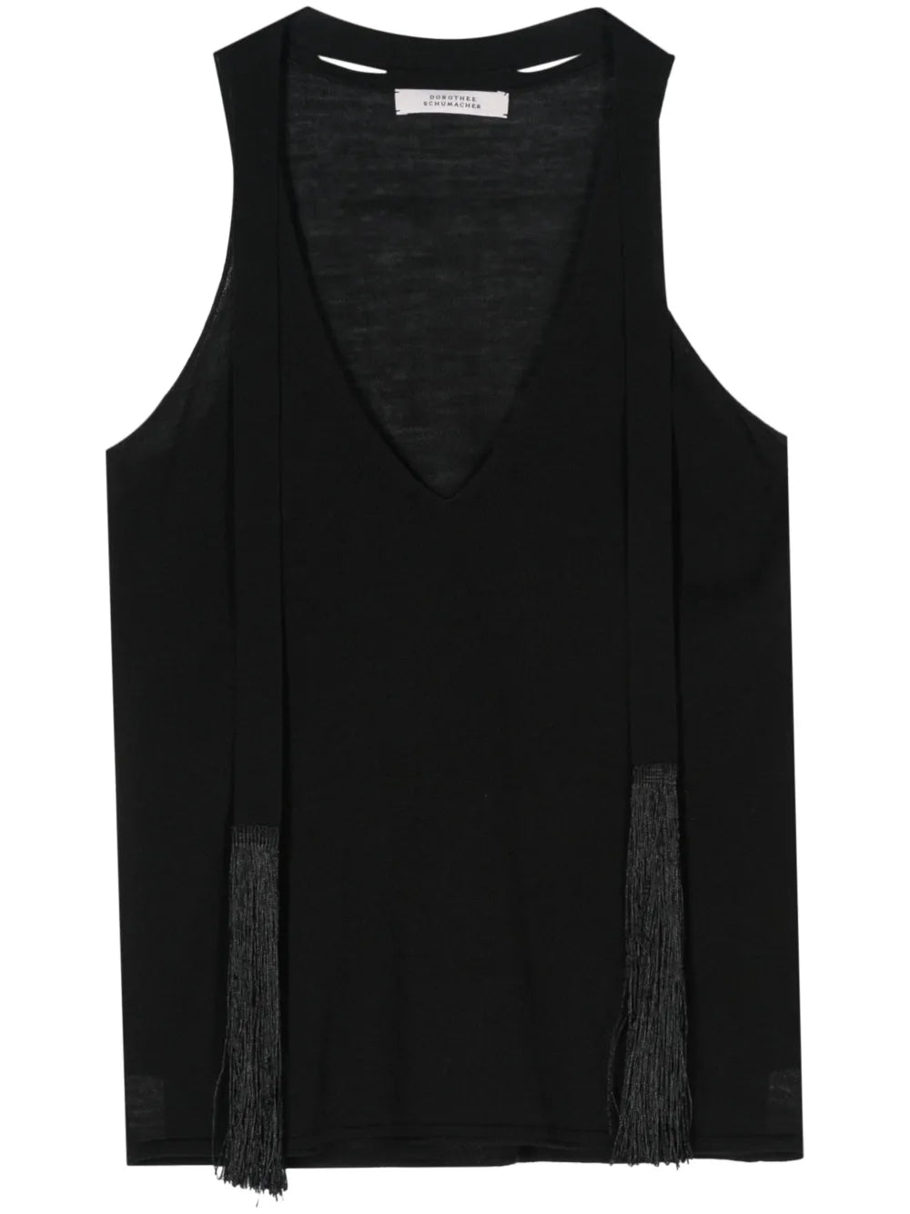 Fringe-Detail Knitted Top