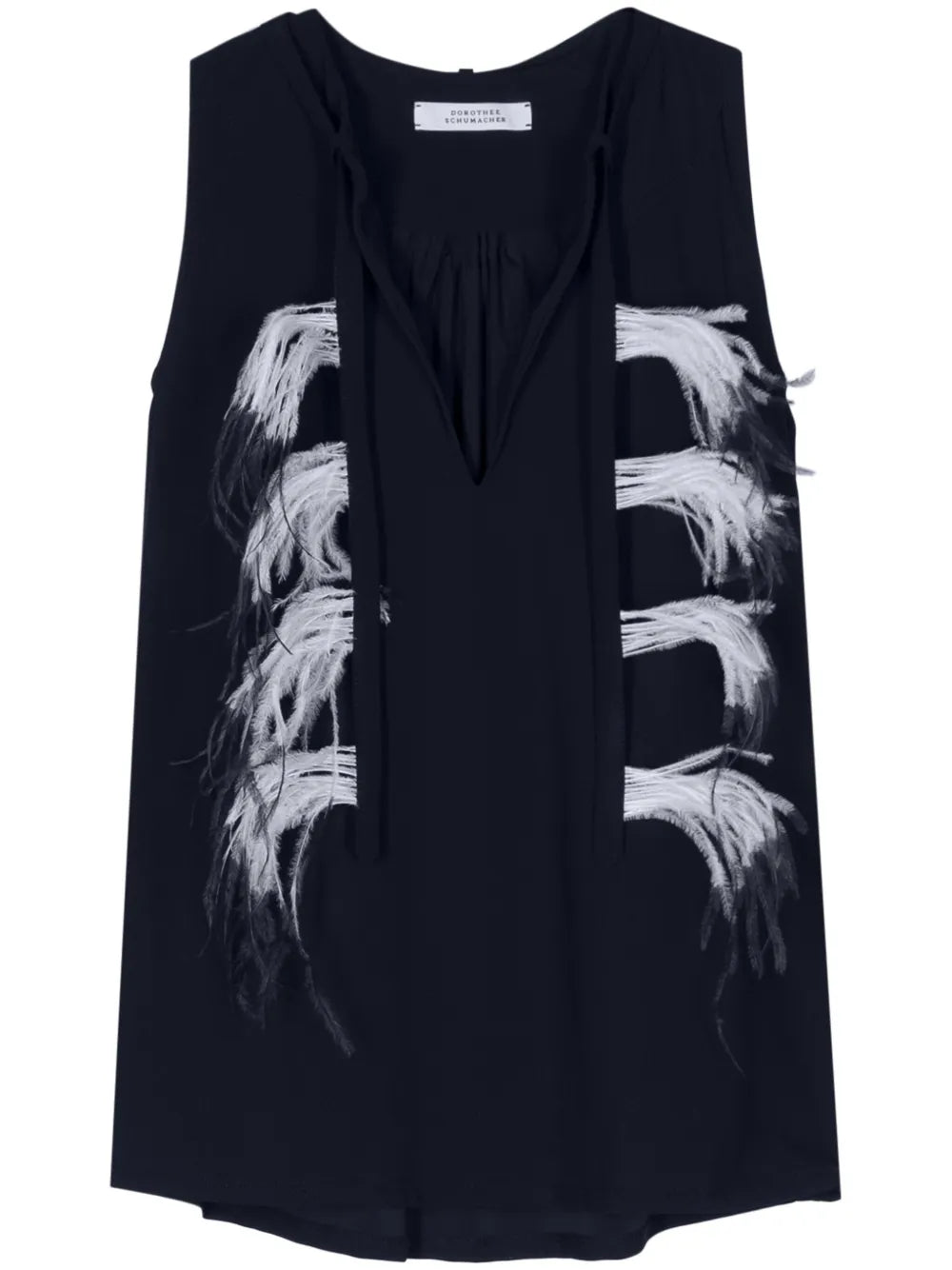 Feather-Detail Blouse