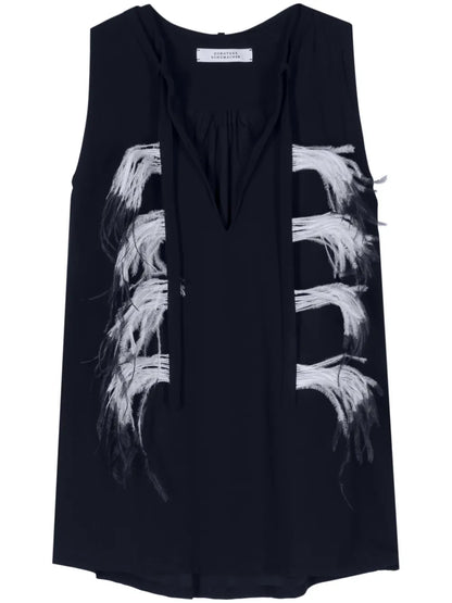 Feather-Detail Blouse