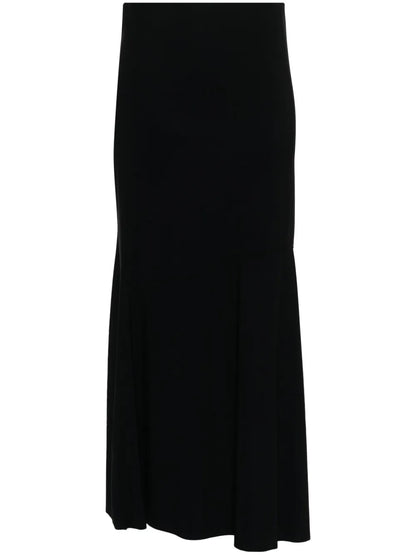 Tonal Stitching Flared Midi Skirt