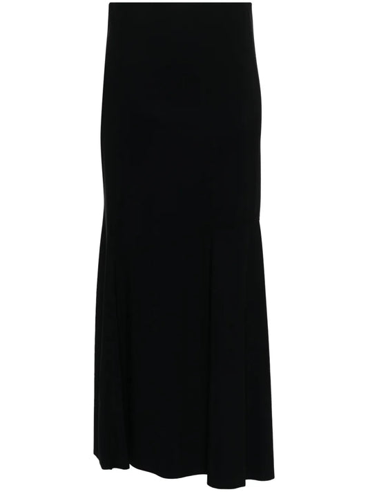 Tonal Stitching Flared Midi Skirt
