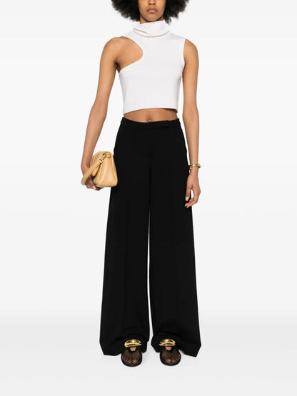 Seam-Detail Wide-Leg Trousers
