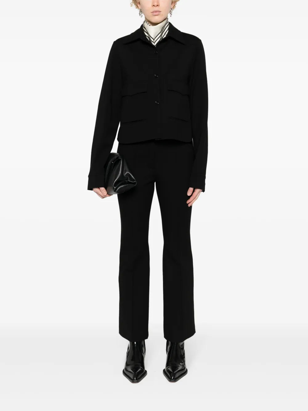Flared Cropped Trousers