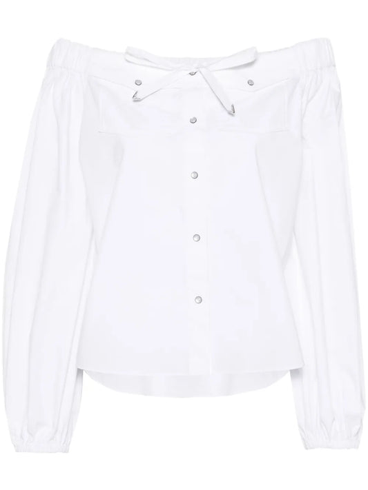 Off-Shoulder Poplin Shirt