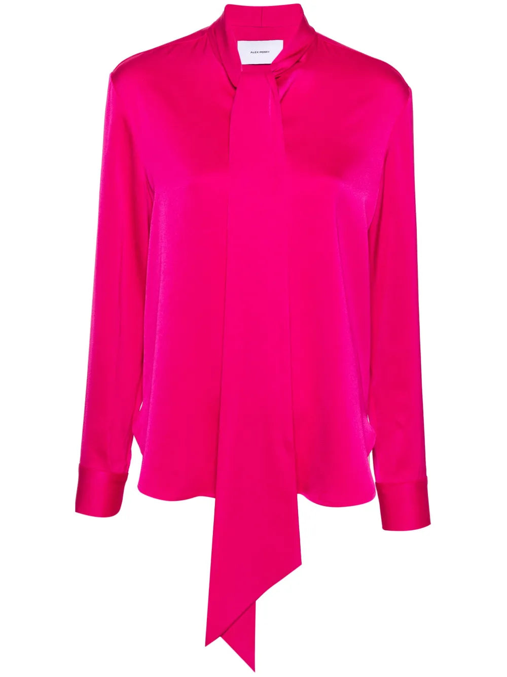 Pussy-Bow Collar Satin Blouse