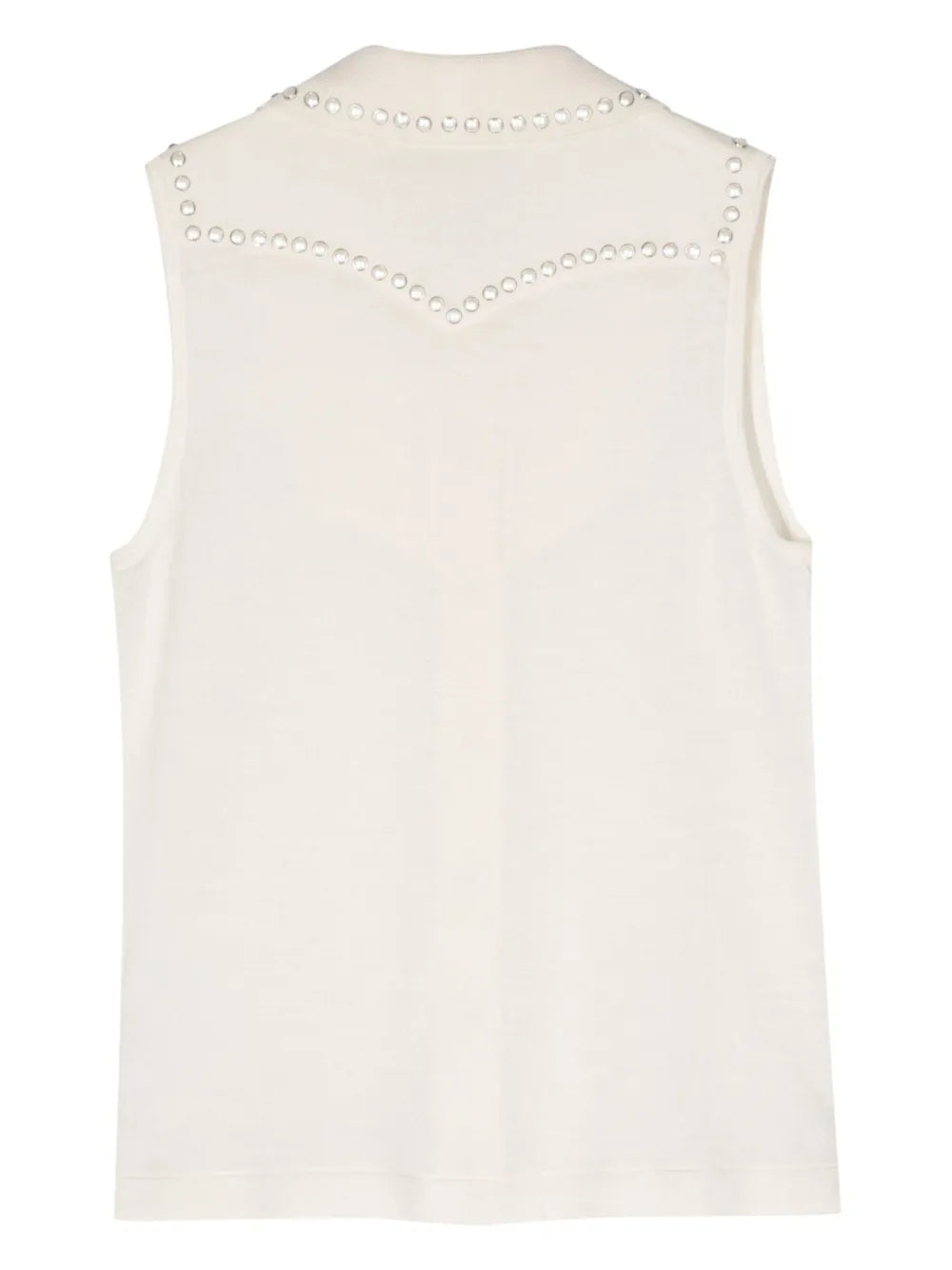 Stud-Embellished Knitted Top