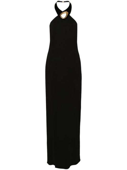 Halterneck Crepe Gown