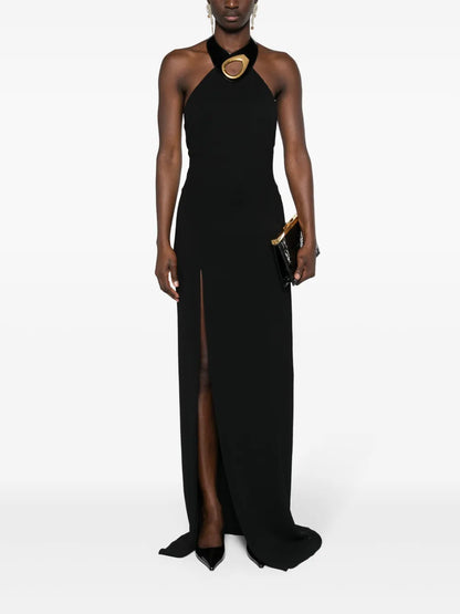 Halterneck Crepe Gown