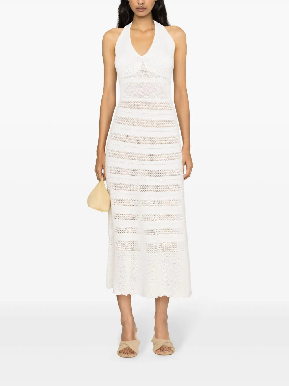 Halterneck Crochet Midi Dress