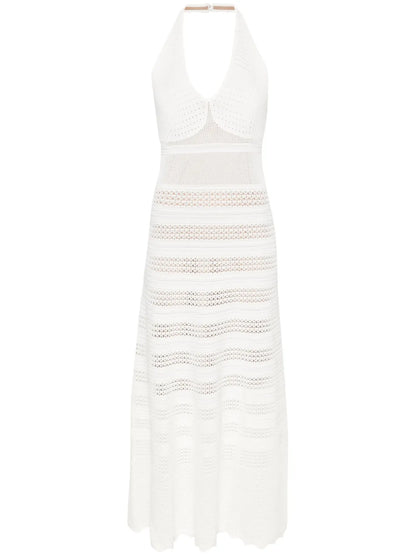 Halterneck Crochet Midi Dress