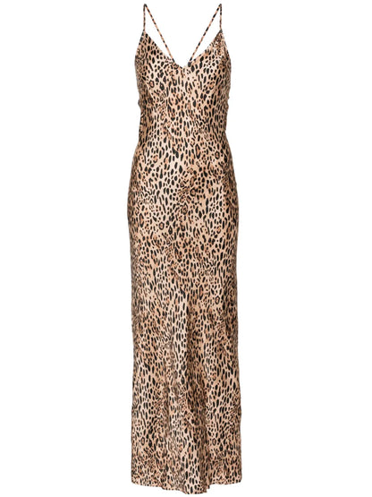 Eydis Leopard-Print Slip Maxi Dress
