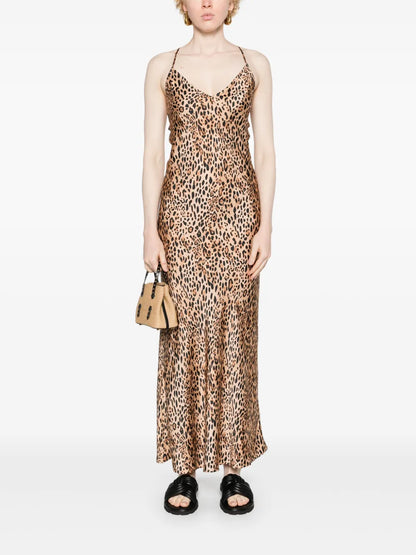 Eydis Leopard-Print Slip Maxi Dress